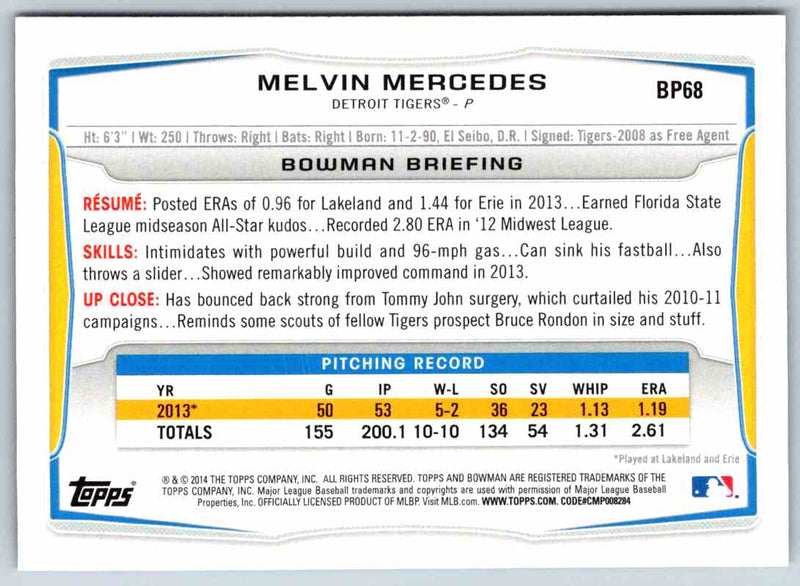 2014 Bowman Melvin Mercedes