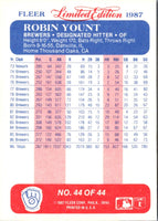 1987 Fleer Limited Edition Robin Yount #44