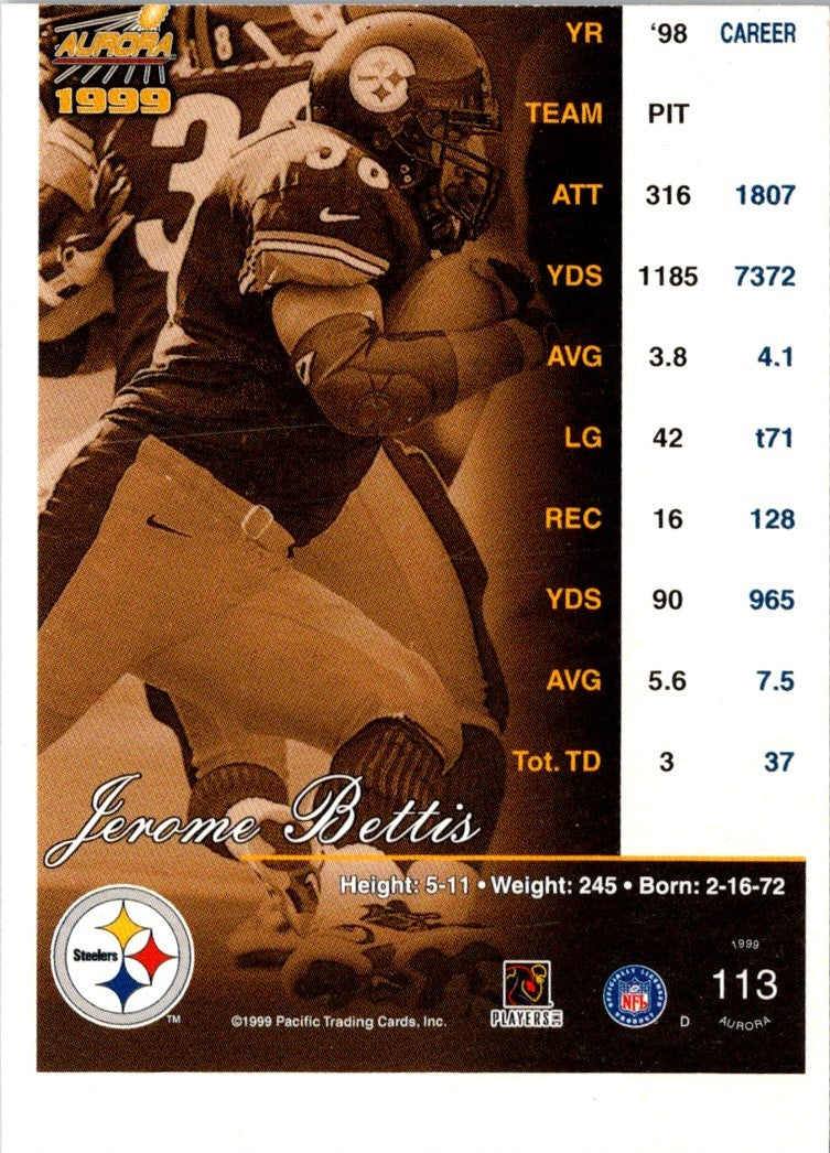 1999 Pacific Aurora Pinstripes Jerome Bettis