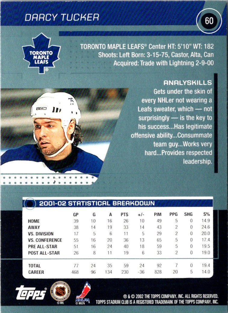 2002 Stadium Club Darcy Tucker