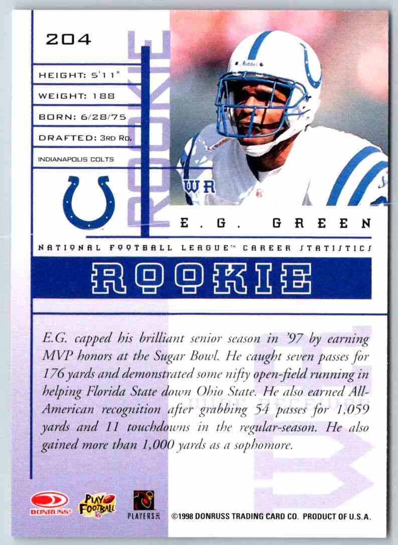 1998 Leaf Rookies And Stars E.G. Green