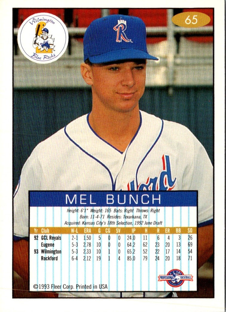 1993 Fleer Excel Mel Bunch