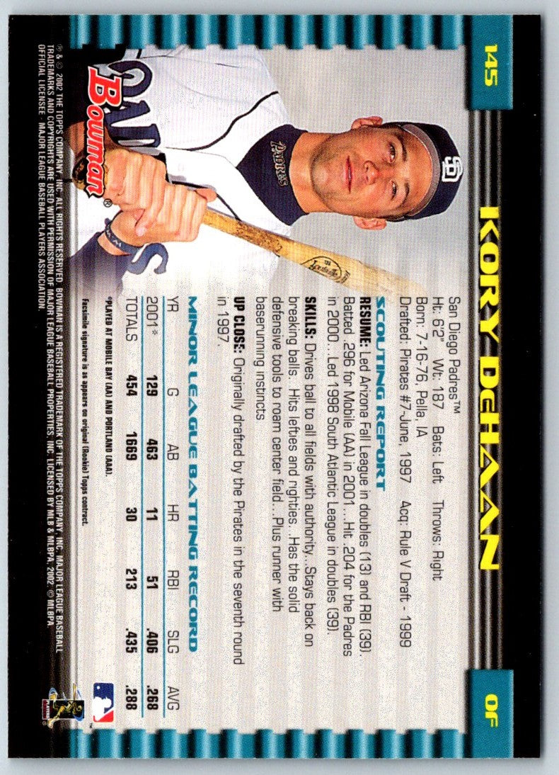 2002 Bowman Kory DeHaan