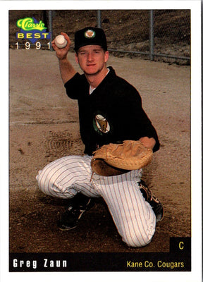1991 Classic Best Kane County Cougars Greg Zaun #14