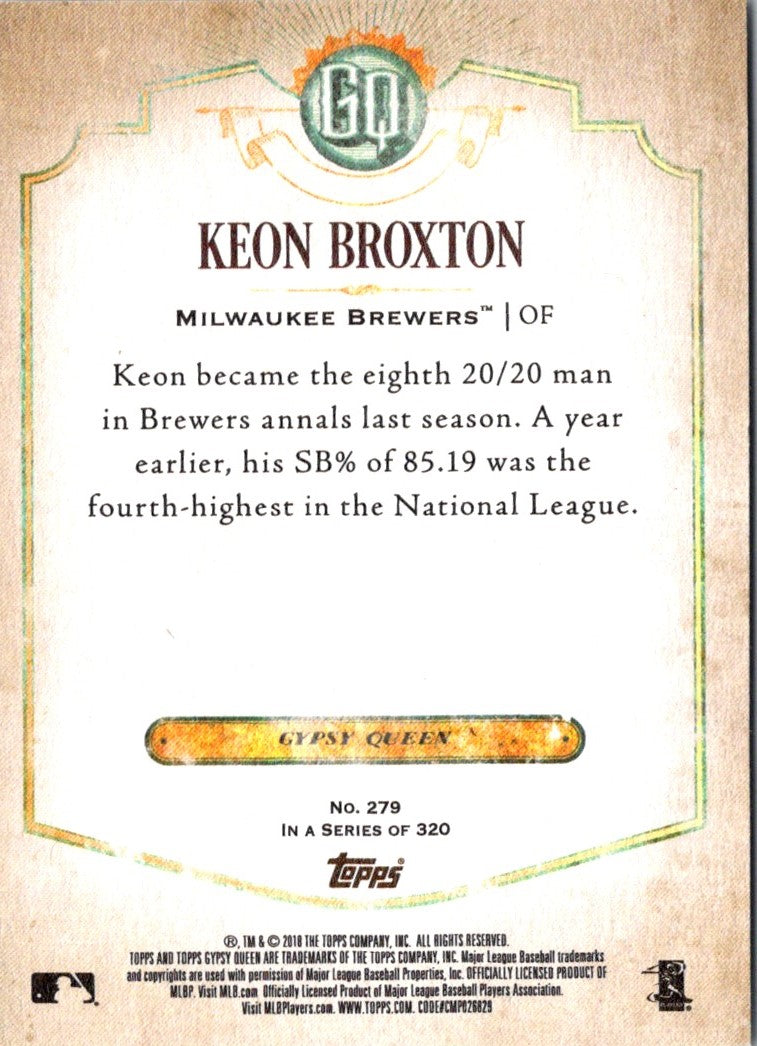 2018 Topps Gypsy Queen Keon Broxton