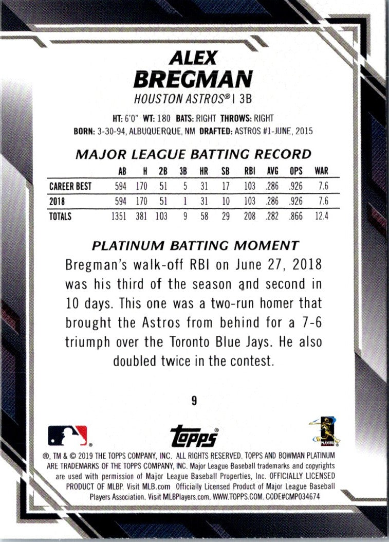 2019 Bowman Platinum Alex Bregman