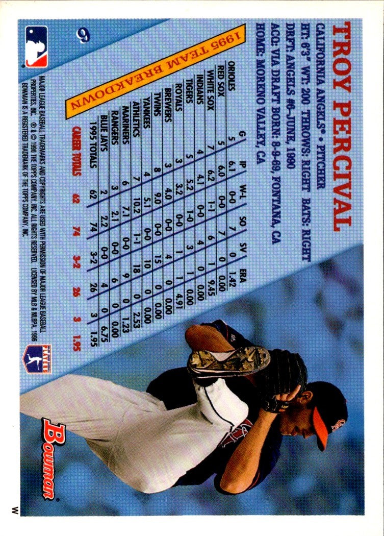 1996 Bowman Troy Percival