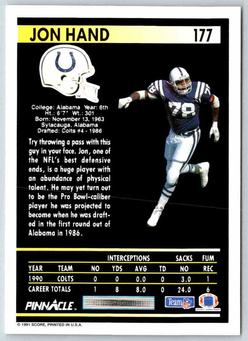 1991 Pinnacle Jon Hand
