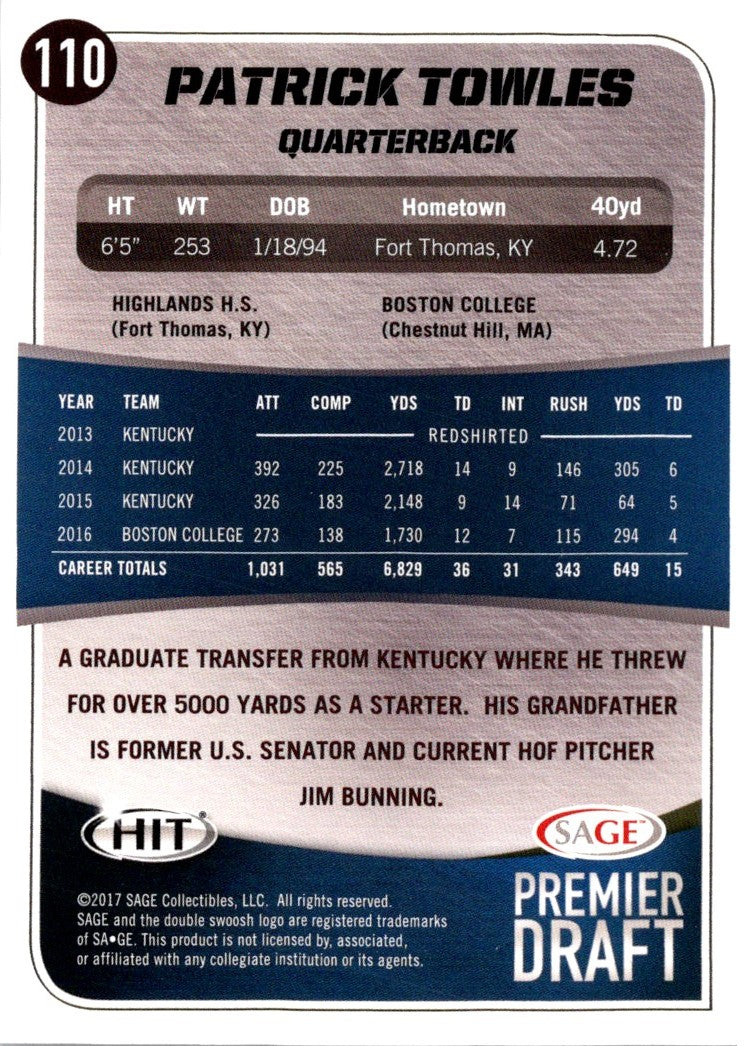 2017 SAGE HIT Patrick Towles