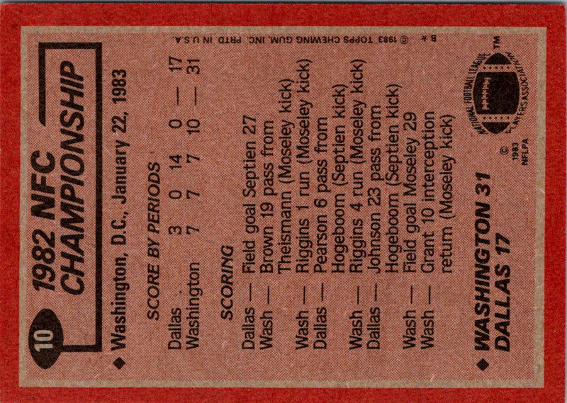 1982 Topps NFC Championship