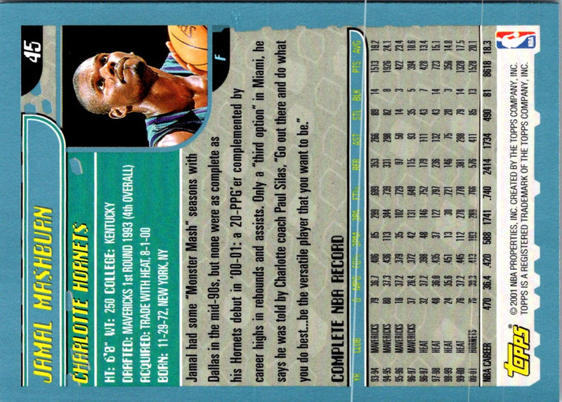 2001 Topps Jamal Mashburn