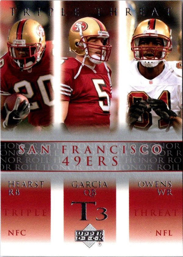 2002 Upper Deck Garrison Hearst/Terrell Owens/Jeff Garcia #85