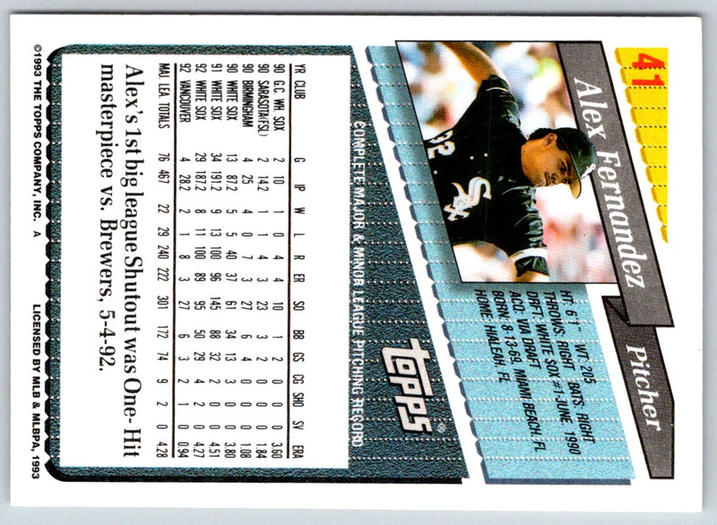 1993 Topps Alex Fernandez