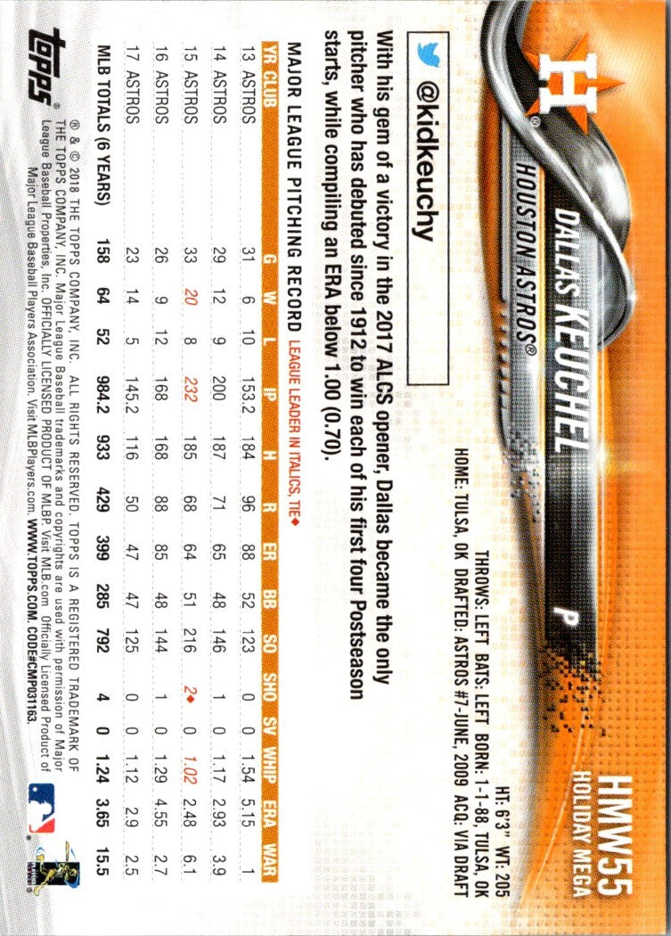 2018 Topps Holiday Dallas Keuchel