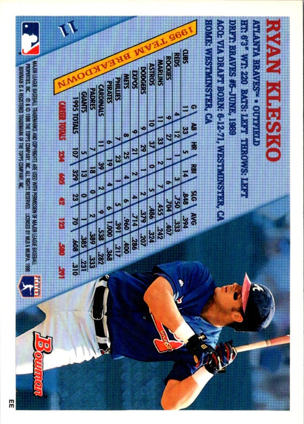 1996 Bowman Ryan Klesko #11