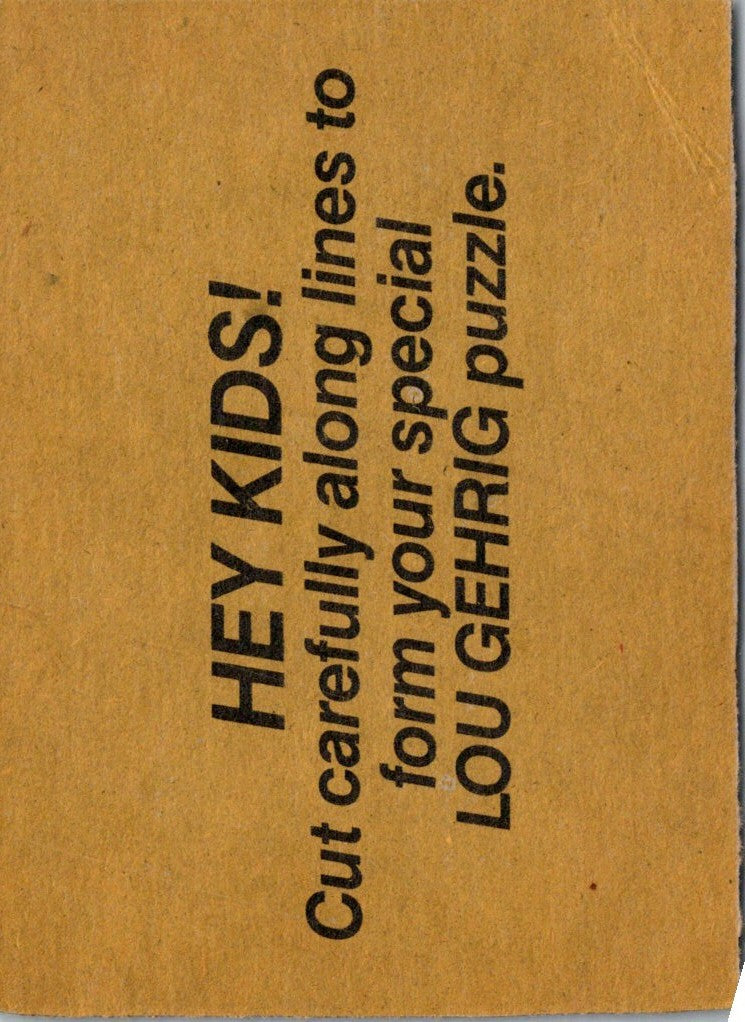 1985 Donruss Wax Box Cards Lou Gehrig