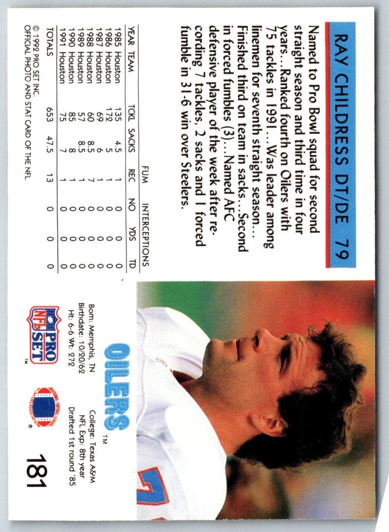 1992 Pro Set Ray Childress