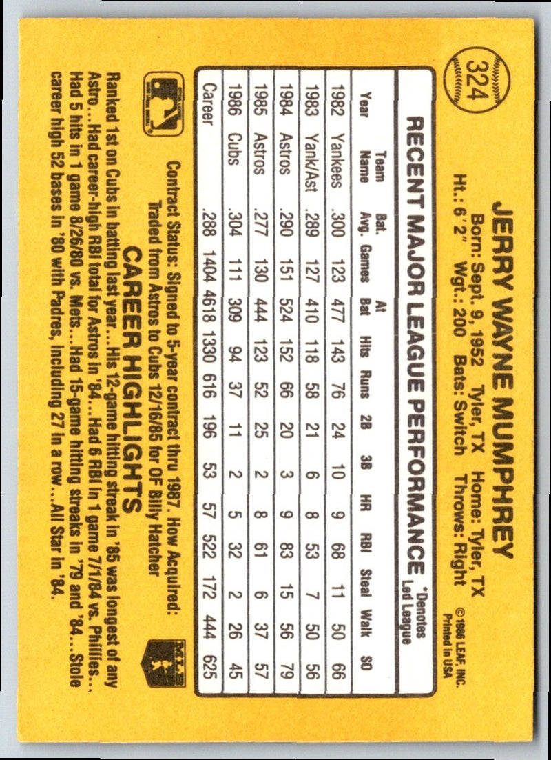 1986 Donruss Jerry Mumphrey