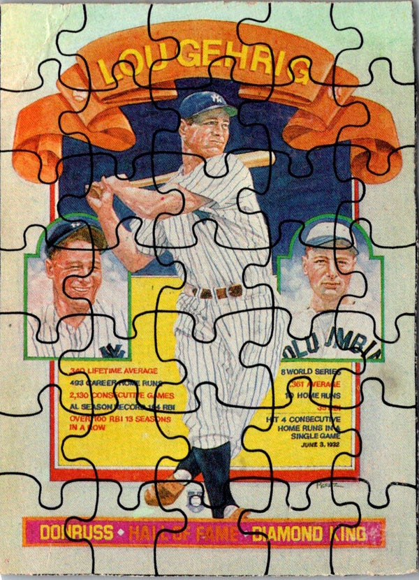 1985 Donruss Wax Box Cards Lou Gehrig #NNO