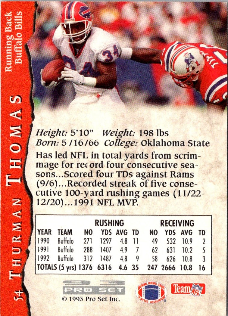 1993 Pro Set Power Thurman Thomas