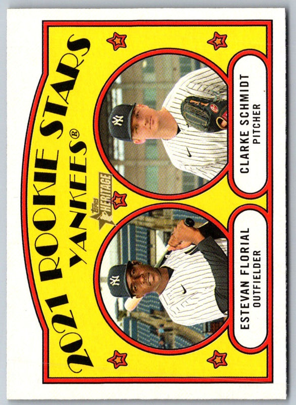 2021 Topps Heritage 2021 Rookie Stars - Yankees - Estevan Florial/Clarke Schmidt RC #158