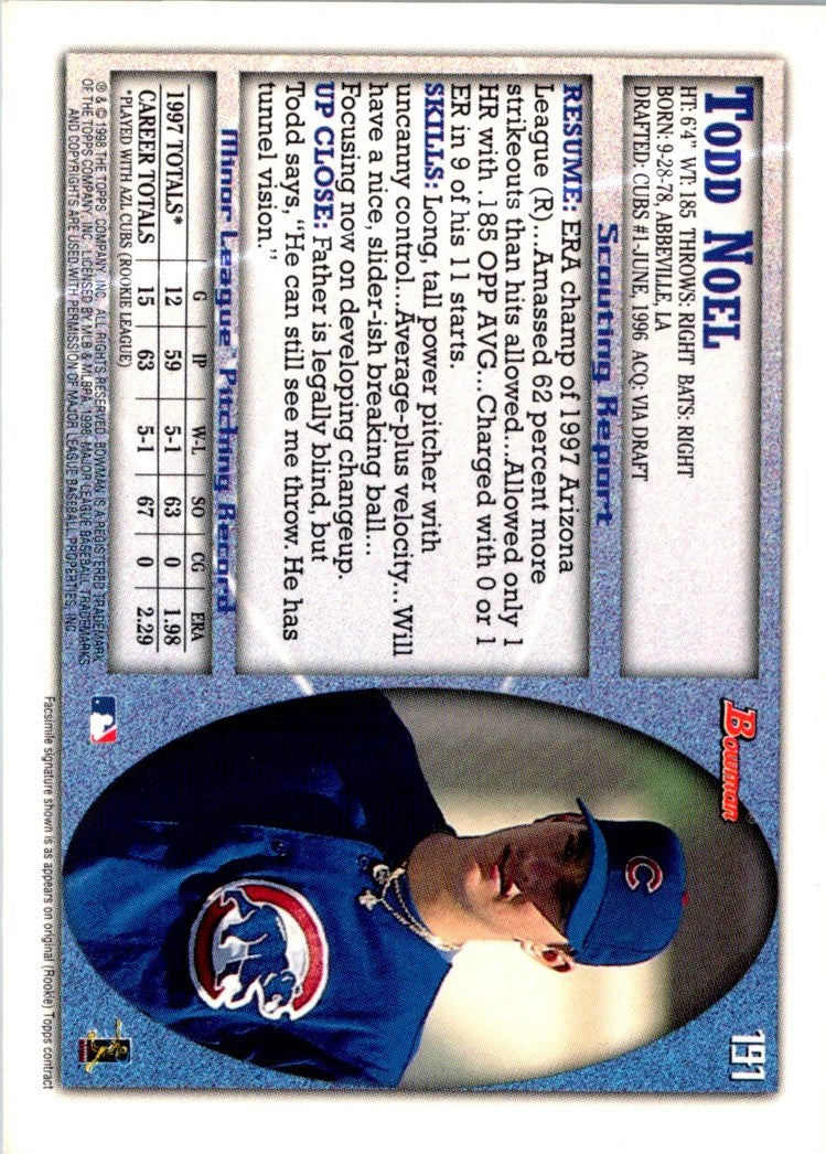 1998 Bowman Todd Noel