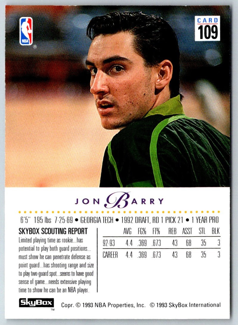 1993 SkyBox Jon Barry