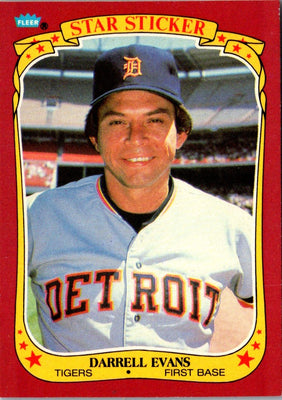 1986 Fleer Star Stickers Darrell Evans #36