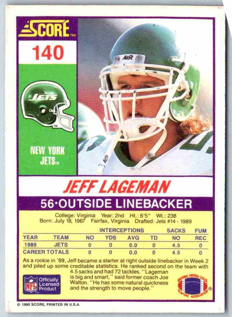 1990 Score Jeff Lageman