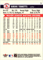 2001 Fleer Boston Red Sox 100th Anniversary Birdie Tebbetts #3