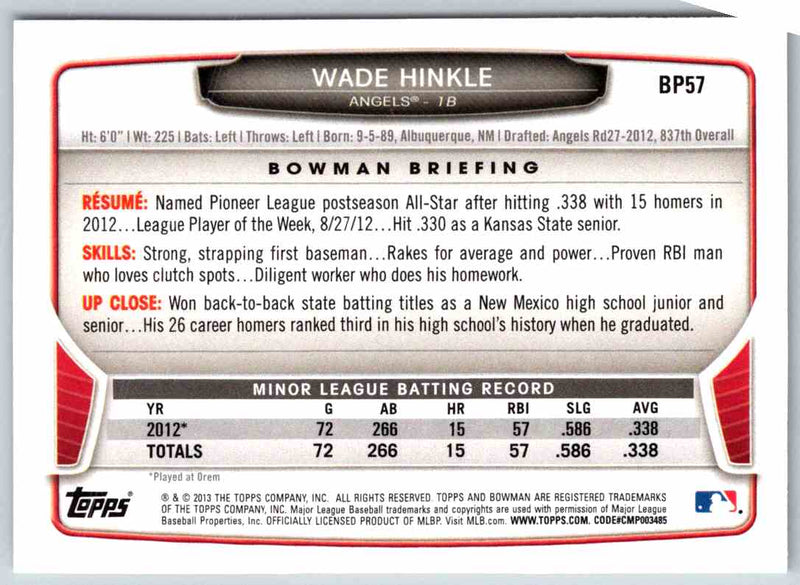 2013 Bowman Wade Hinkle