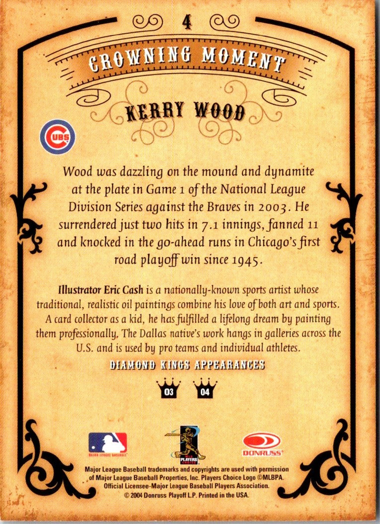 2004 Donruss Diamond Kings Kerry Wood