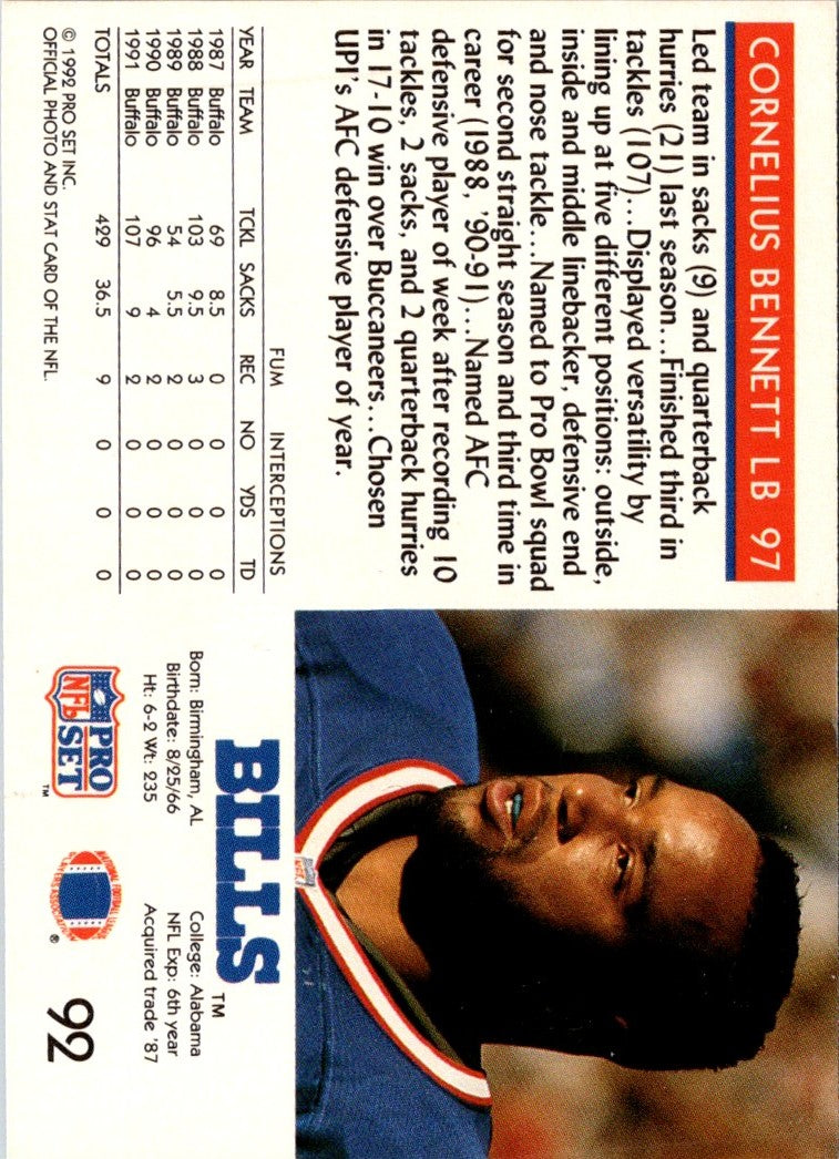 1992 Pro Set Cornelius Bennett