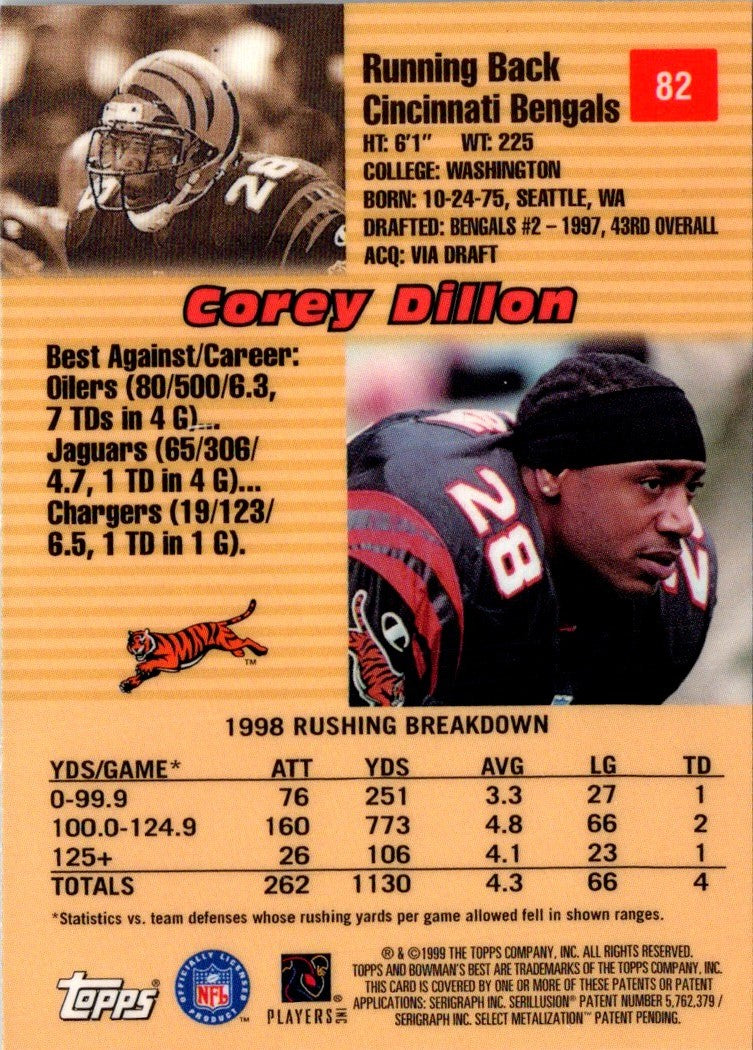 1999 Bowman's Best Corey Dillon