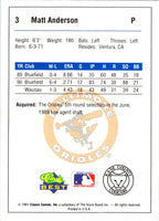 1991 Classic Best Kane County Cougars Matt Anderson #3