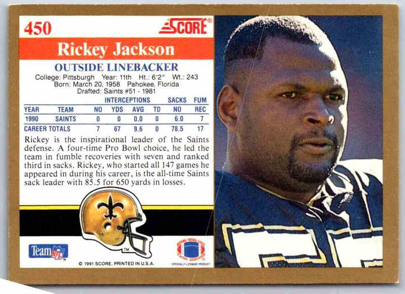 1991 Score Rickey Jackson