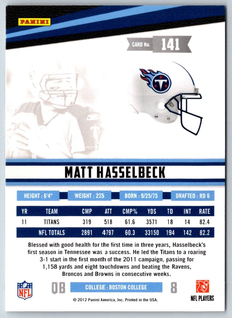 2012 Panini Rookies & Stars Matt Hasselbeck