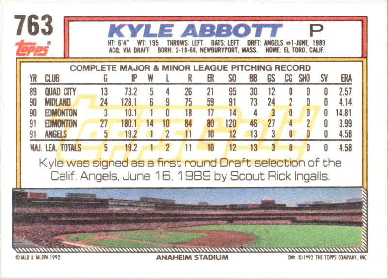 1992 Topps Kyle Abbott