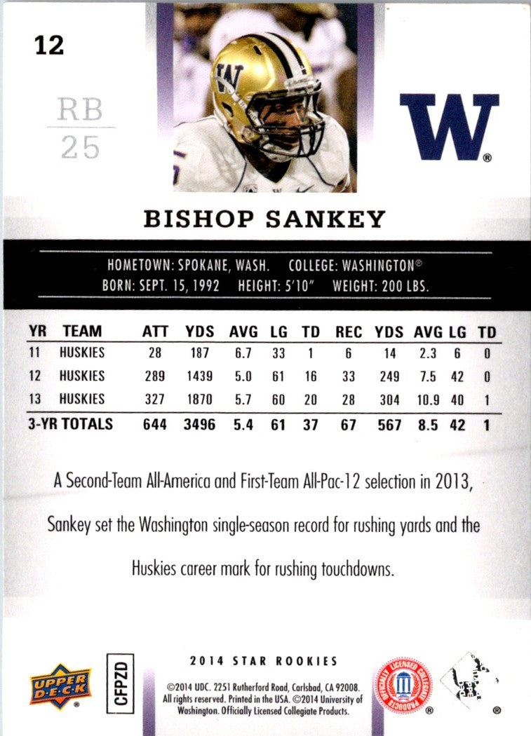 2014 Upper Deck Star Rookies Box Set SP Bishop Sankey