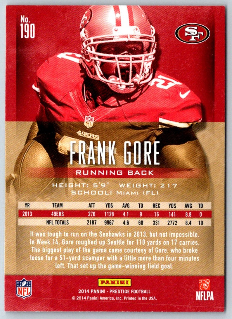 2014 Panini Prestige Frank Gore