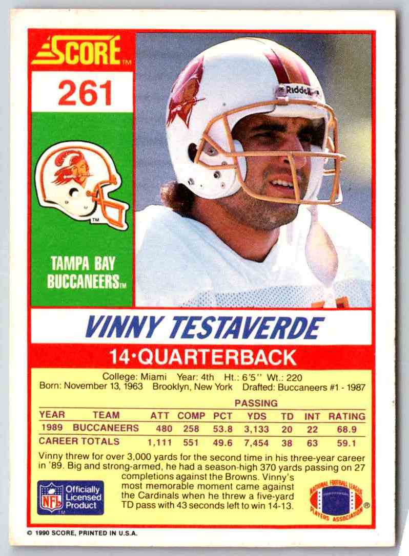 1990 Score Vinny Testaverde