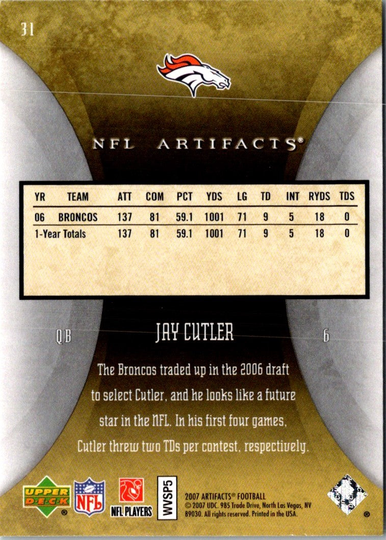 2007 Upper Deck Jay Cutler