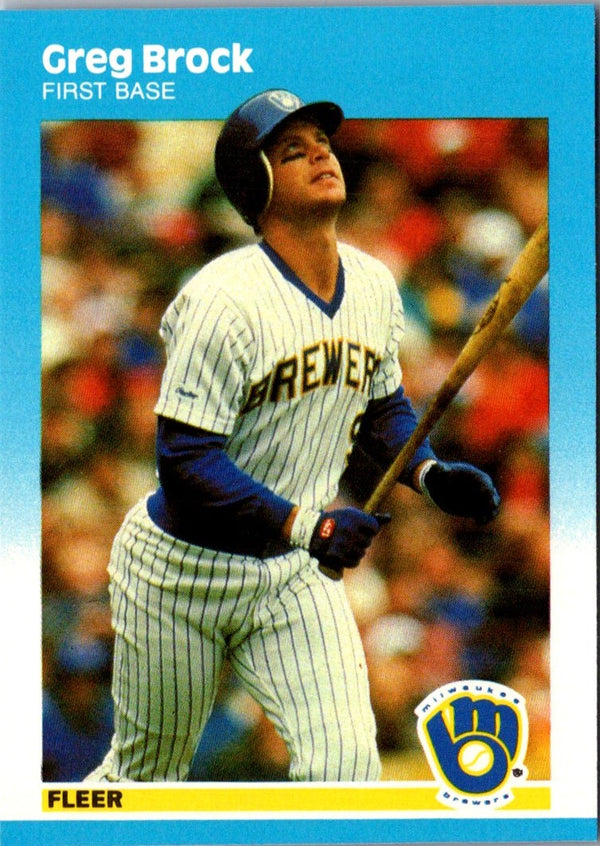 1987 Fleer Update Greg Brock #U-9