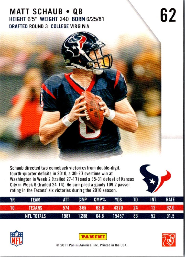 2011 Panini Certified Matt Schaub