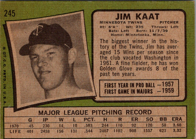 1971 Topps Jim Kaat