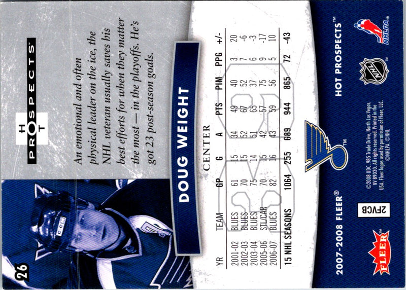 2007 Fleer Hot Prospects Doug Weight