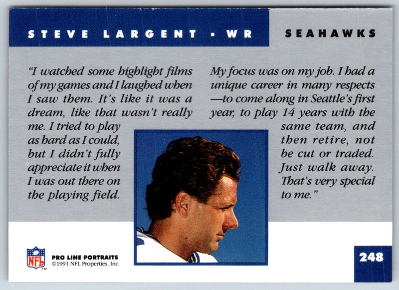 1991 Pro Line Portraits Steve Largent