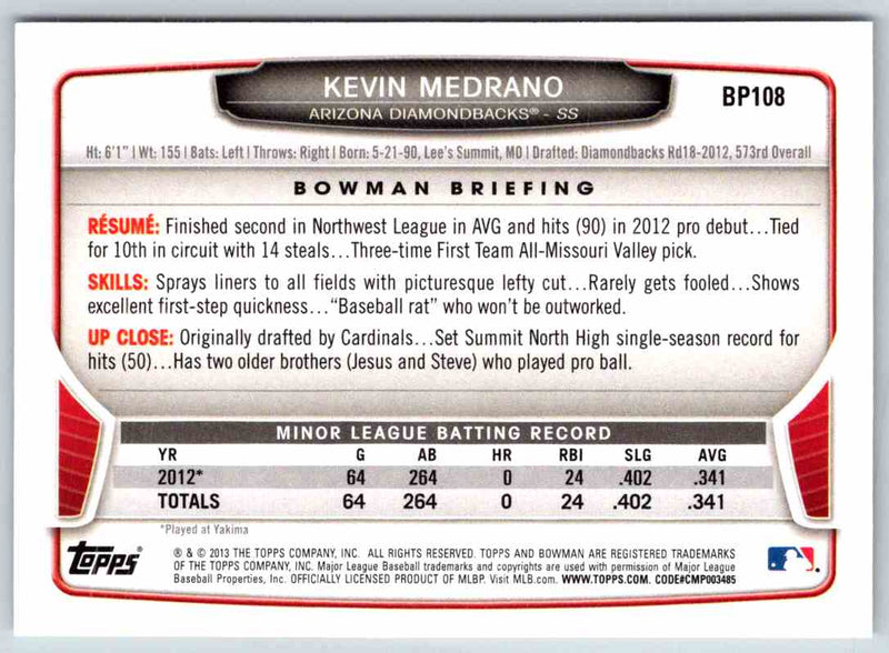 2014 Bowman Kevin Medrano