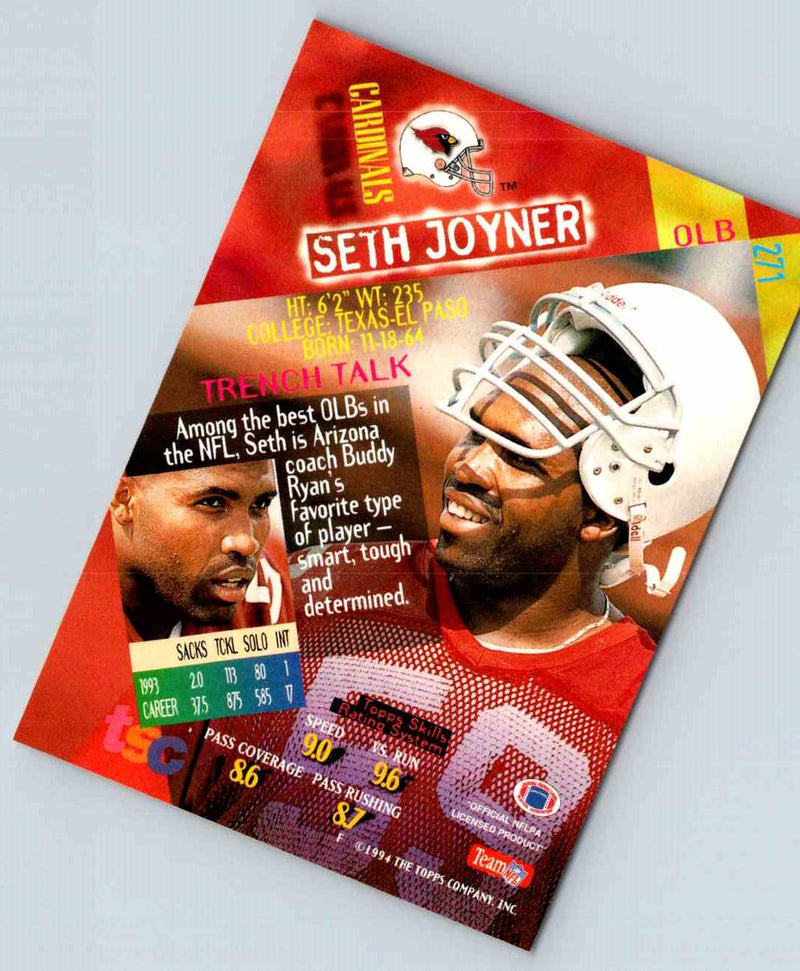 1994 Topps Stadium Club Football Seth Joyner