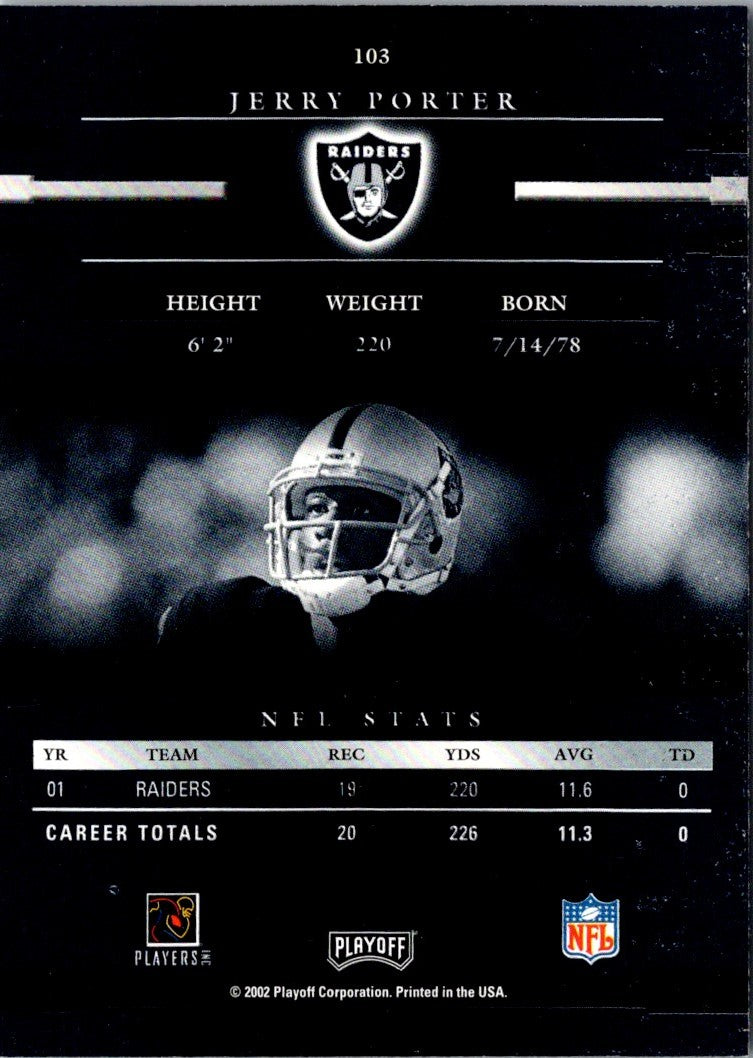 2002 Playoff Prestige Jerry Porter